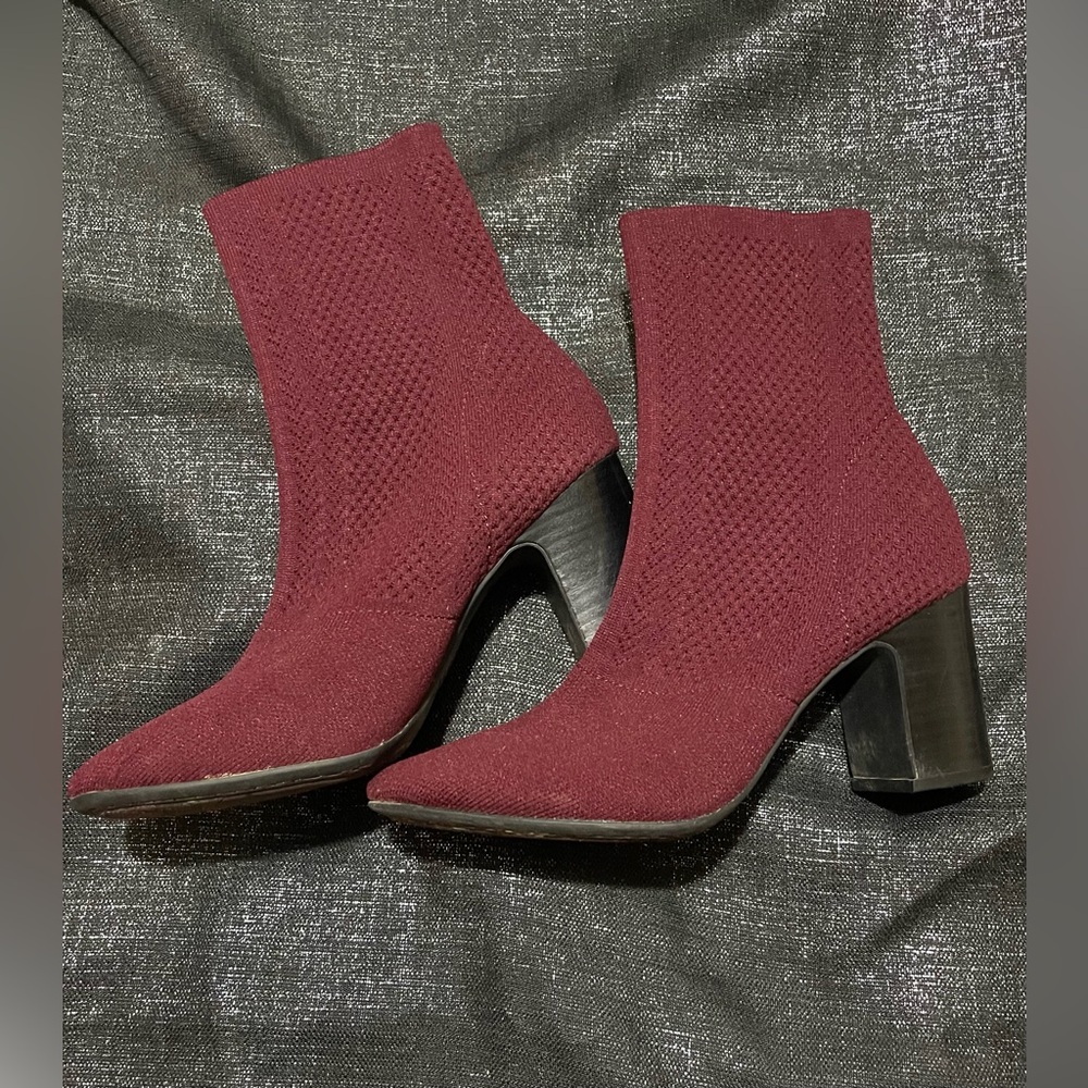 Born Burgundy Heeled Boots - Picture 2 of 4